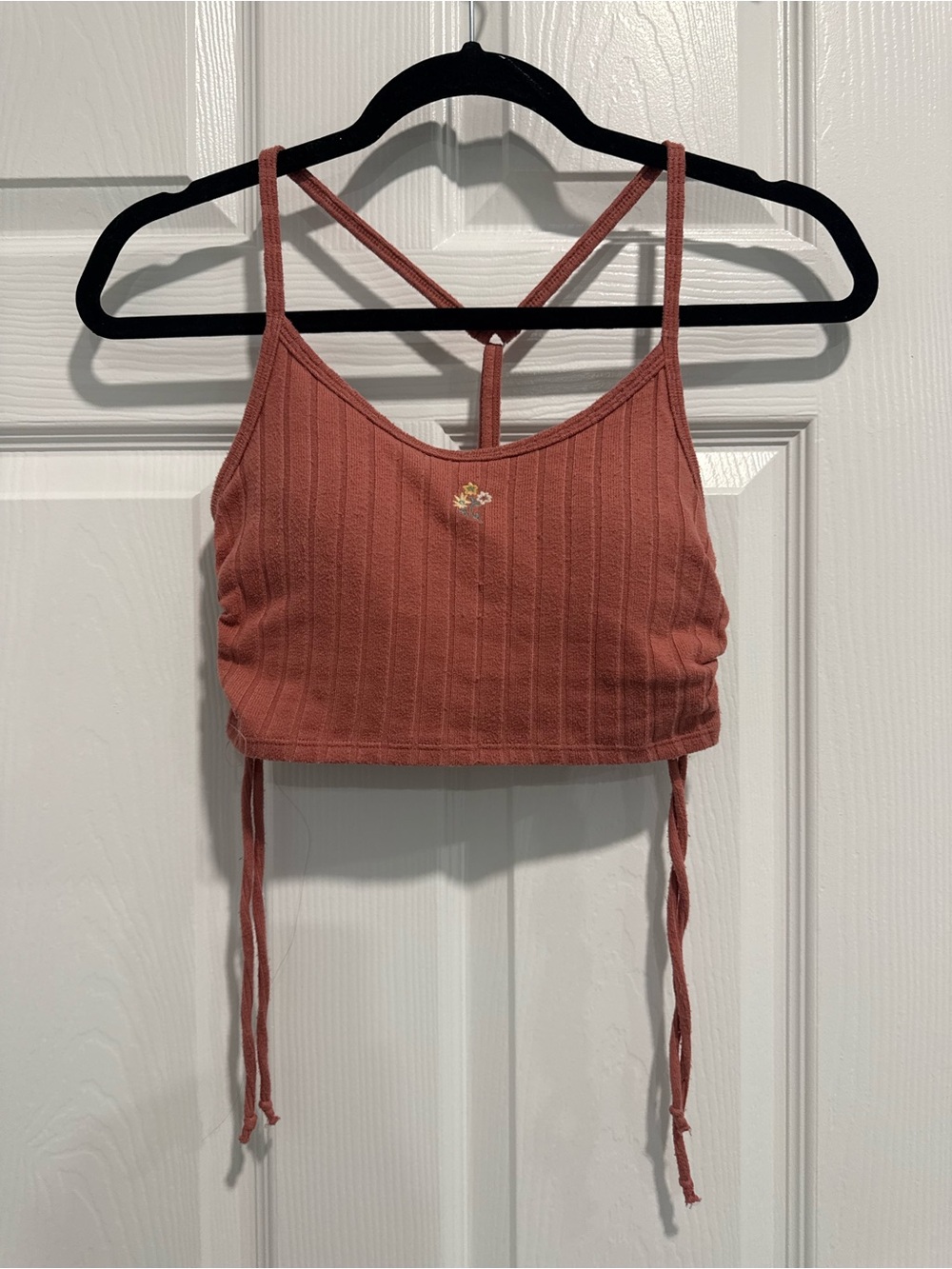 Gilly Hicks Ribbed Cropped Tank Top in Dusty Rose